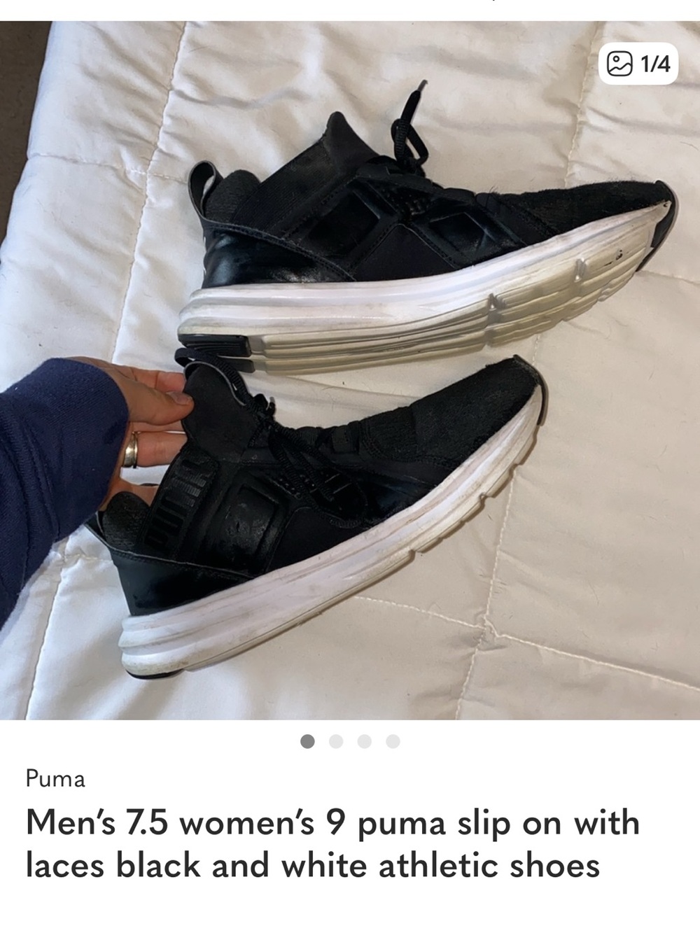 Puma Men’s Black Athletic Sneakers with White Sole